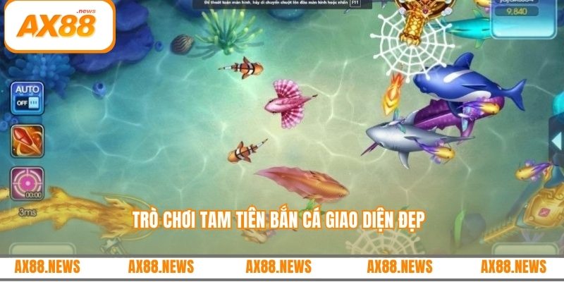 Trò chơi tam tiên bắn cá giao diện đẹp